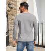 COOFANDY Mens Henley Shirts Cotton Long Sleeve V Neck Button Basic Tees Plain Casual Pullover(Light Grey)