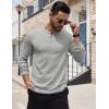 COOFANDY Men’s Henley Shirts Long Sleeve Button T-Shirt Lightweight Fashion Casual Pullover Shirt(Heather Grey)