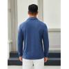 COOFANDY Mens Long Sleeve Polo Shirts Button Casual Tee Collared Work Pullover Shirts(Light Blue)