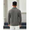 COOFANDY Mens Long Sleeve Polo Shirts Button Casual Tee Collared Work Pullover Shirts(Light Grey)