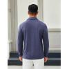 COOFANDY Mens Long Sleeve Polo Shirts Button Casual Tee Collared Work Pullover Shirts(Navy Blue)