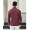 COOFANDY Mens Long Sleeve Polo Shirts Button Casual Tee Collared Work Pullover Shirts(Wine Red)