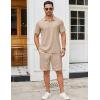 COOFANDY Men’s Polo Shirt and Shorts Set 2 Piece Outfits Fashion Summer Casual Tracksuits(Khaki)