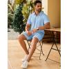 COOFANDY Men’s Polo Shirt and Shorts Set 2 Piece Outfits Fashion Summer Casual Tracksuits(Light Blue)