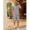 COOFANDY Men’s Polo Shirt and Shorts Set 2 Piece Outfits Fashion Summer Casual Tracksuits(Light Grey)