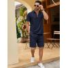 COOFANDY Men’s Polo Shirt and Shorts Set 2 Piece Outfits Fashion Summer Casual Tracksuits(Navy Blue)