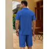 COOFANDY Men’s Polo Shirt and Shorts Set 2 Piece Outfits Fashion Summer Casual Tracksuits(Royal Blue)