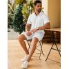 COOFANDY Men’s Polo Shirt and Shorts Set 2 Piece Outfits Fashion Summer Casual Tracksuits(White)