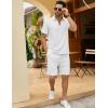COOFANDY Men’s Polo Shirt and Shorts Set 2 Piece Outfits Fashion Summer Casual Tracksuits(White)