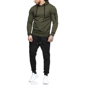 COOFANDY Men’s Tracksuit 2 Piece Hooded Athletic Sweatsuits Casual Running Jogging Sport Suit Sets(Z_army Green Black)