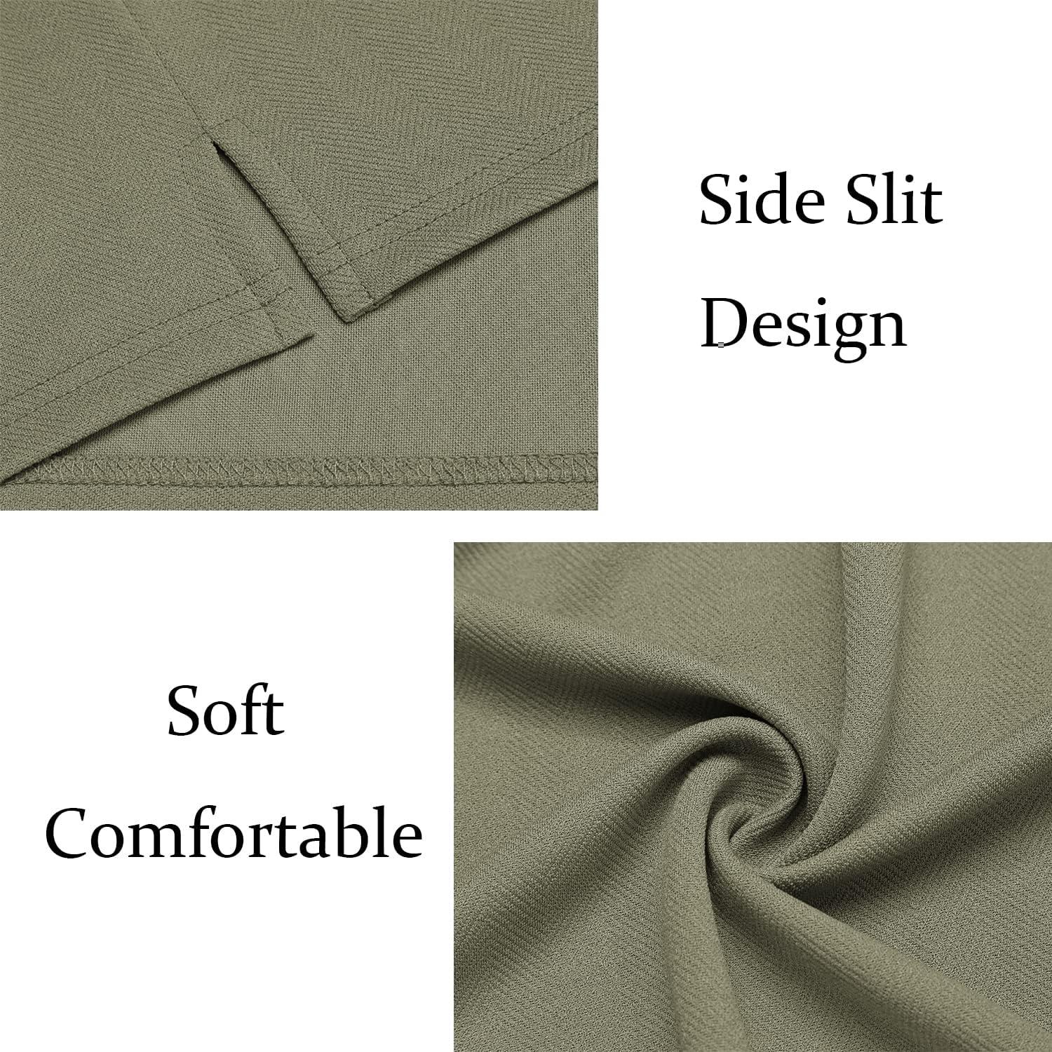 imageCOOFANDY Mens Casual Button Down Shirts Short Sleeve Regular Fit Untucked Dress Shirts Knit TexturedLight Green