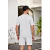 COOFANDY Men’s 2 Piece Outfits Sets Casual Short Sleeve Button Down Knit Shirt and Shorts Sets Summer Beach Outfits(White)