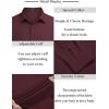 COOFANDY Men’s Business Dress Shirts Wrinkle Free Long Sleeve Regular Fit Dress Shirt Textured Casual Button Down Shirts(Wine Red)