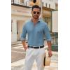 COOFANDY Men’s Long Sleeve Dress Shirt Casual Button Down Shirts Wrinkle Free Untucked Shirt(Grey Blue)