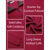 COOFANDY Mens Quarter Zip Pullover Lightweight Sweater Casual Long Sleeve Corduroy Half Zip Sweatshirt(Red)