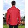 COOFANDY Mens Western Cowboy Shirts Cotton Long Sleeve Shirts with Two Pockets Embroidered(Red)