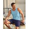 COOFANDY Men’s Workout Tank Tops UPF 50+ Sleeveless Gym Muscle Shirts Cooling Quick Dry Bodybuilding Tanks for Swim Beach(Black/Light Blue)