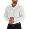 COOFANDY Men’s Business Dress Shirts Wrinkle Free Long Sleeve Regular Fit Dress Shirt Textured Casual Button Down Shirts(A-white)