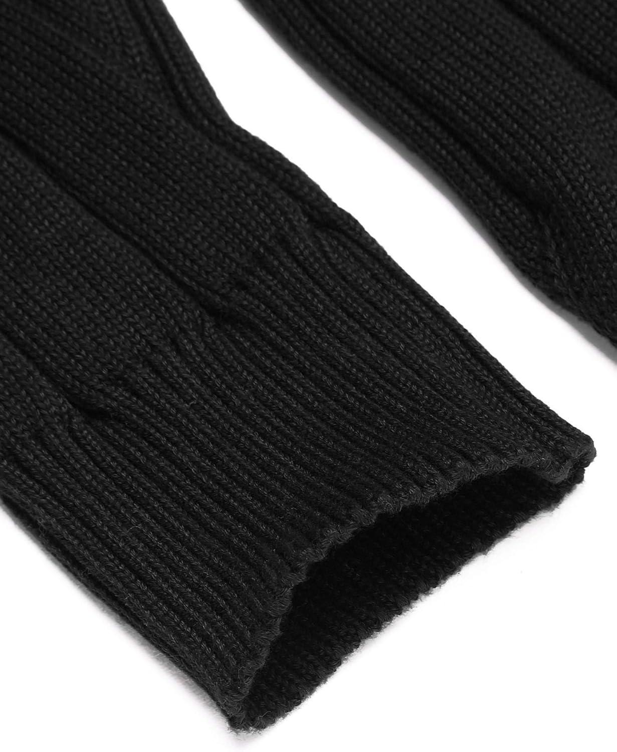 imageCOOFANDY Mens Slim Fit Turtleneck Sweater Long Sleeve Casual Knitted Pullover Sweaters01black