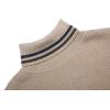 COOFANDY Mens Ribbed Slim Fit Knitted Pullover Casual Turtleneck Sweater(Khaki 2)