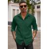 COOFANDY Men’s Button Down Long Sleeve Shirt Casual Untucked Dress Shirt Regular Fit Wedding Shirts(Evergreen)