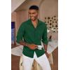 COOFANDY Men’s Button Down Long Sleeve Shirt Casual Untucked Dress Shirt Regular Fit Wedding Shirts(Evergreen)