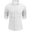 COOFANDY Men’s Button Down Long Sleeve Shirt Casual Untucked Dress Shirt Regular Fit Wedding Shirts(White)