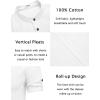 COOFANDY Men’s Cotton Linen Henley Shirt Short Sleeve Hippie Casual Band Collar Summer Beach T-Shirts(A-white)