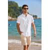 COOFANDY Men’s Cotton Linen Henley Shirt Short Sleeve Hippie Casual Band Collar Summer Beach T-Shirts(A-white)