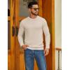 COOFANDY Mens Crewneck Sweater Slim Fit Lightweight Knit Pullover Casual Dress Crew Neck Pullover Sweaters(Light Khaki)