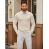 COOFANDY Mens Crewneck Sweater Slim Fit Lightweight Knit Pullover Casual Dress Crew Neck Pullover Sweaters(Light Khaki)