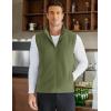 COOFANDY Men’s Polar Fleece Vest Lightweight Sleeveless Zip Up Jacket Casual Outerwear Outdoor Golf Vests(Army Green)