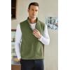 COOFANDY Men’s Polar Fleece Vest Lightweight Sleeveless Zip Up Jacket Casual Outerwear Outdoor Golf Vests(Army Green)