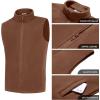 COOFANDY Men’s Polar Fleece Vest Lightweight Sleeveless Zip Up Jacket Casual Outerwear Outdoor Golf Vests(Baked Clay)