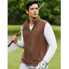 COOFANDY Men’s Polar Fleece Vest Lightweight Sleeveless Zip Up Jacket Casual Outerwear Outdoor Golf Vests(Baked Clay)