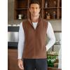 COOFANDY Men’s Polar Fleece Vest Lightweight Sleeveless Zip Up Jacket Casual Outerwear Outdoor Golf Vests(Baked Clay)
