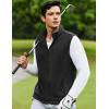 COOFANDY Men’s Polar Fleece Vest Lightweight Sleeveless Zip Up Jacket Casual Outerwear Outdoor Golf Vests(Black)