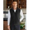 COOFANDY Men’s Polar Fleece Vest Lightweight Sleeveless Zip Up Jacket Casual Outerwear Outdoor Golf Vests(Black)