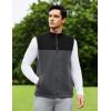 COOFANDY Men’s Polar Fleece Vest Lightweight Sleeveless Zip Up Jacket Casual Outerwear Outdoor Golf Vests(Black/Charcoal)