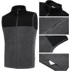 COOFANDY Men’s Polar Fleece Vest Lightweight Sleeveless Zip Up Jacket Casual Outerwear Outdoor Golf Vests(Black/Charcoal)