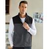 COOFANDY Men’s Polar Fleece Vest Lightweight Sleeveless Zip Up Jacket Casual Outerwear Outdoor Golf Vests(Black/Charcoal)