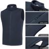 COOFANDY Men’s Polar Fleece Vest Lightweight Sleeveless Zip Up Jacket Casual Outerwear Outdoor Golf Vests(Dark Blue)