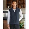 COOFANDY Men’s Polar Fleece Vest Lightweight Sleeveless Zip Up Jacket Casual Outerwear Outdoor Golf Vests(Dark Blue)
