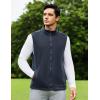 COOFANDY Men’s Polar Fleece Vest Lightweight Sleeveless Zip Up Jacket Casual Outerwear Outdoor Golf Vests(Dark Blue)