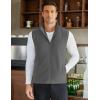 COOFANDY Men’s Polar Fleece Vest Lightweight Sleeveless Zip Up Jacket Casual Outerwear Outdoor Golf Vests(Dark Grey)