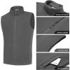 COOFANDY Men’s Polar Fleece Vest Lightweight Sleeveless Zip Up Jacket Casual Outerwear Outdoor Golf Vests(Dark Grey)