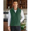 COOFANDY Men’s Polar Fleece Vest Lightweight Sleeveless Zip Up Jacket Casual Outerwear Outdoor Golf Vests(Evergreen)