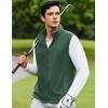 COOFANDY Men’s Polar Fleece Vest Lightweight Sleeveless Zip Up Jacket Casual Outerwear Outdoor Golf Vests(Evergreen)