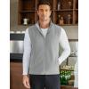 COOFANDY Men’s Polar Fleece Vest Lightweight Sleeveless Zip Up Jacket Casual Outerwear Outdoor Golf Vests(Light Grey)