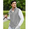 COOFANDY Men’s Polar Fleece Vest Lightweight Sleeveless Zip Up Jacket Casual Outerwear Outdoor Golf Vests(Light Grey)